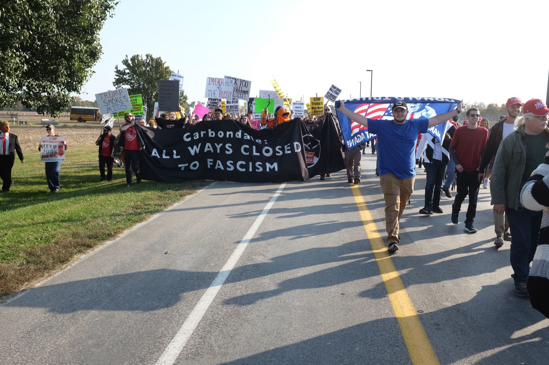 Photos: Trump critics protest at Southern Illinois rally